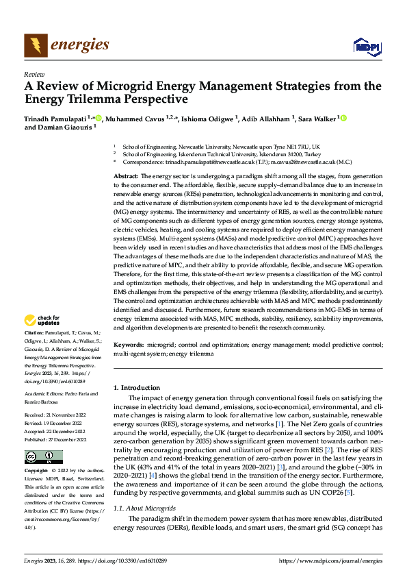 (PDF) A Review of Microgrid Energy Management Strategies from the ...