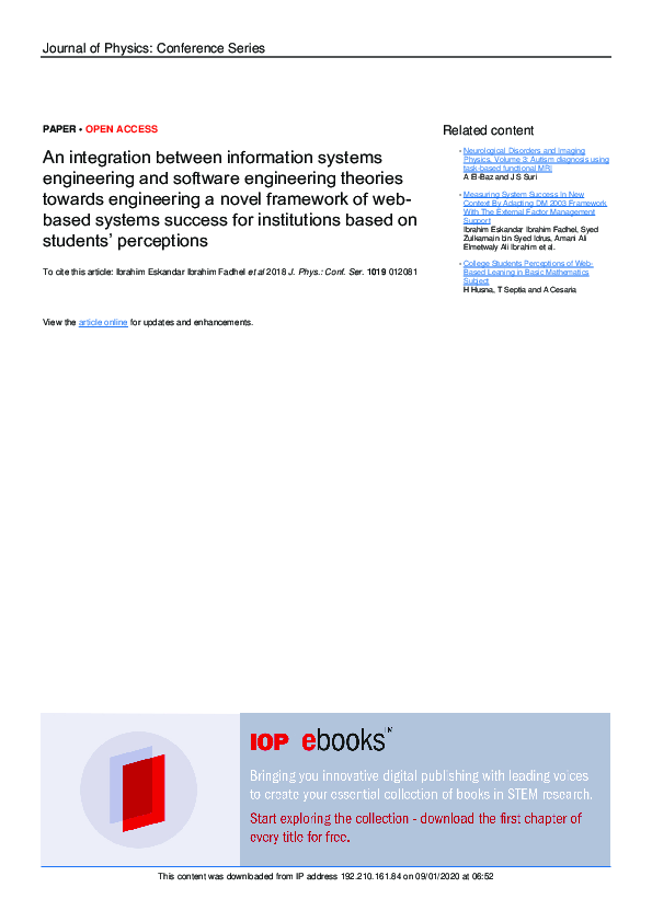 (PDF) An integration between information systems engineering and ...