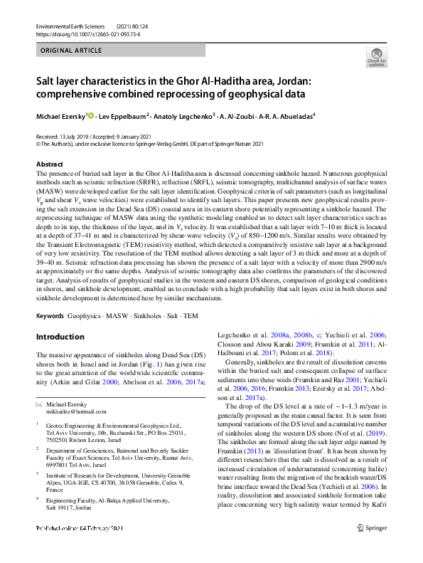 (PDF) Salt layer characteristics in the Ghor Al-Haditha area, Jordan ...