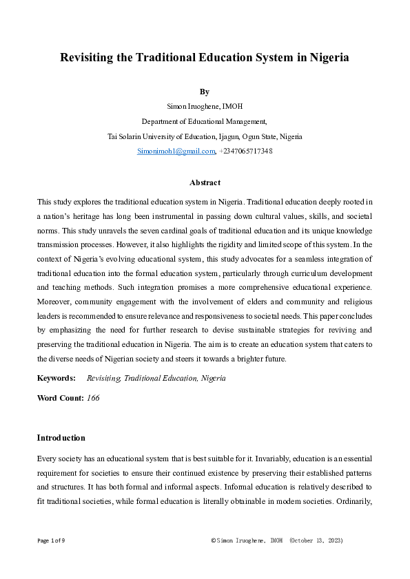 EDU 101 HISTORY OF EDUCATION IN NIGERIA PDF visual data 8