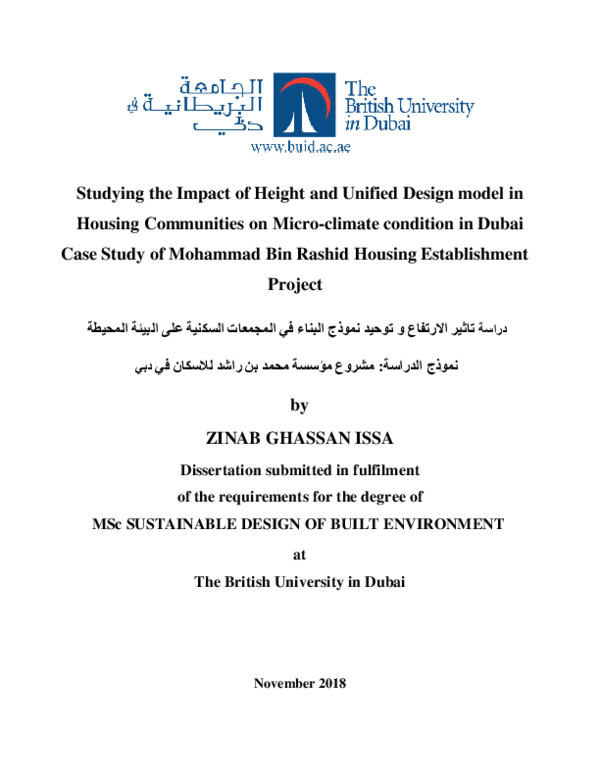 (PDF) Studying the Impact of Height and Unified Design model in Housing