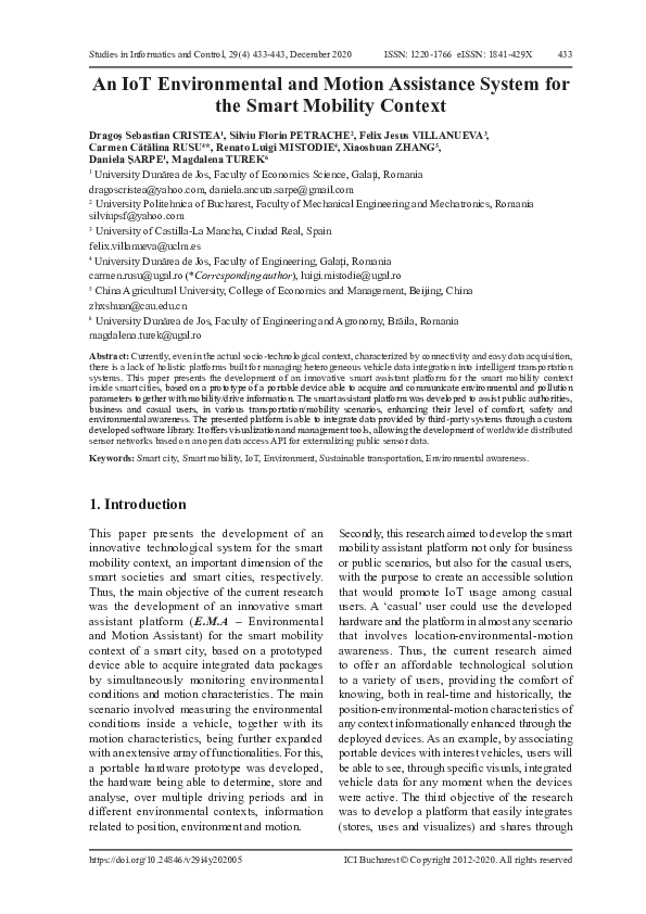 (PDF) An IoT Environmental and Motion Assistance System for the Smart ...