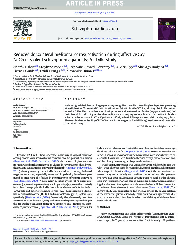 (PDF) Reduced dorsolateral prefrontal cortex activation during ...