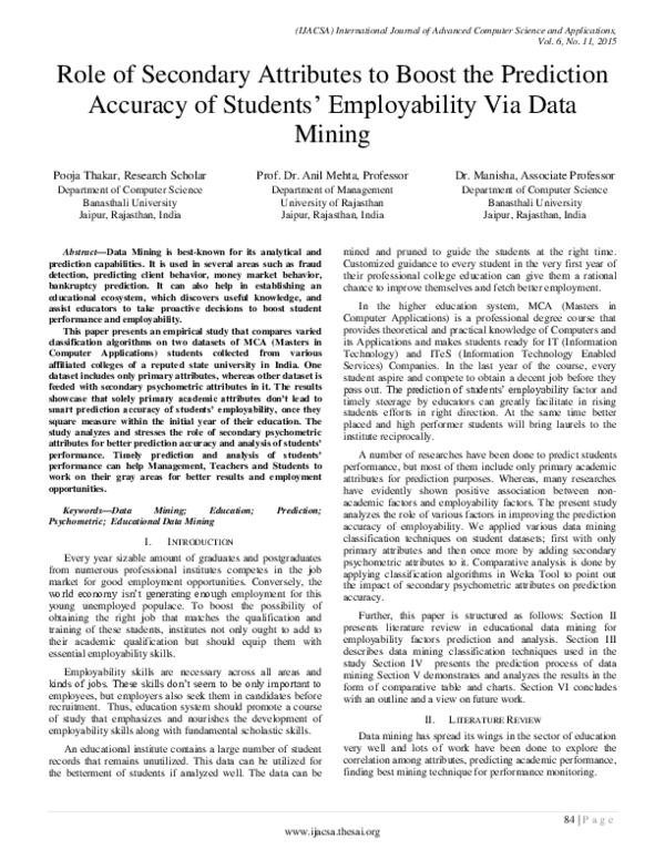 (PDF) Role of Secondary Attributes to Boost the Prediction Accuracy of ...