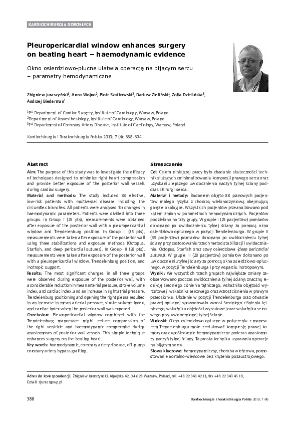 (PDF) Pleuropericardial window enhances surgery on beating heart ...