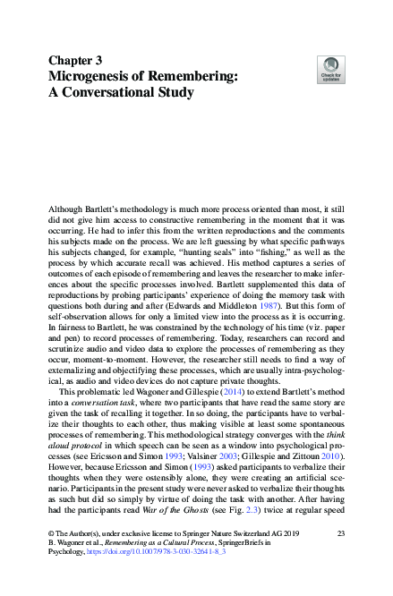 (PDF) Microgenesis of Remembering: A Conversational Study
