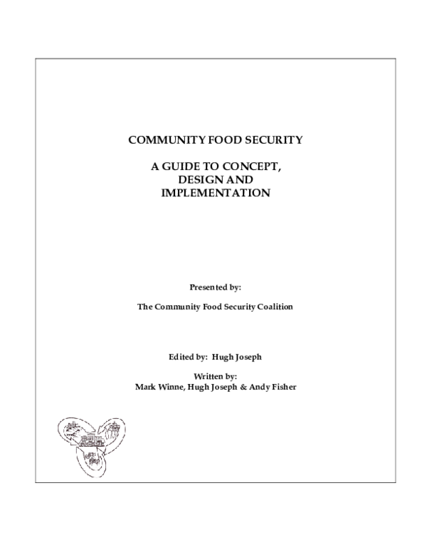(PDF) Community food security: A guide to concept, design and ...