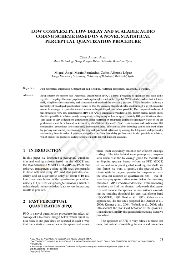 (PDF) Low Complexity, Low Delay and Scalable Audio Coding Scheme Based ...