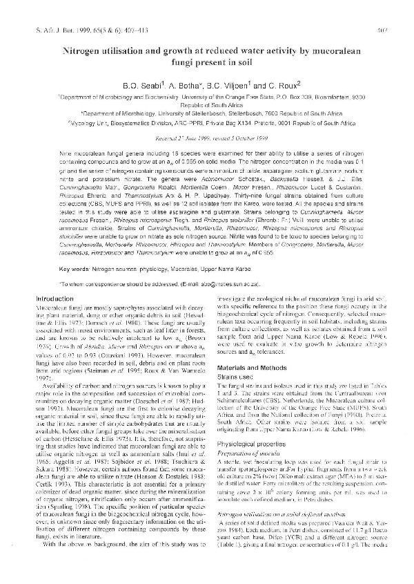 (PDF) Nitrogen utilisation and growth at reduced water activity by ...