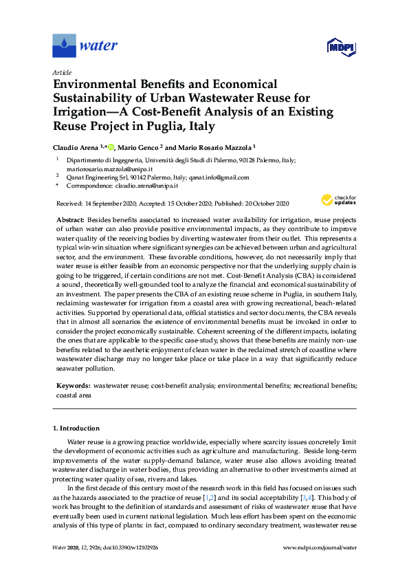 (PDF) Environmental Benefits and Economical Sustainability of Urban ...