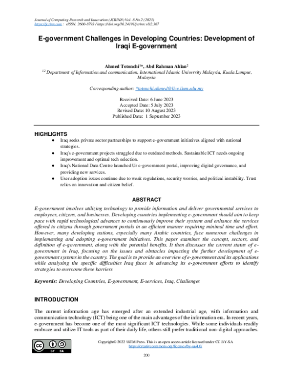 (PDF) E-government Challenges in Developing Countries: Development of ...