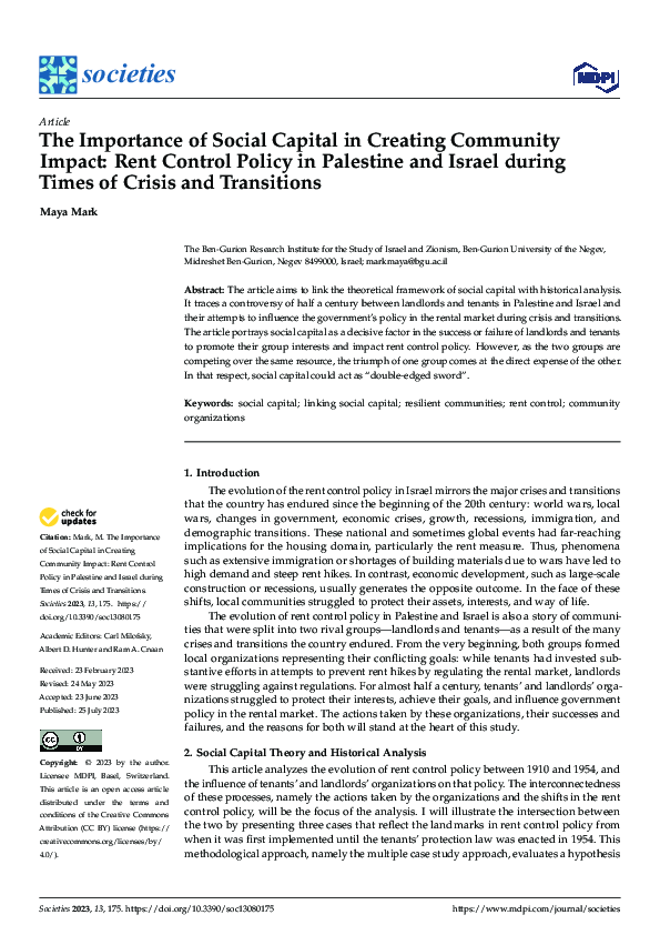 (PDF) The Importance of Social Capital in Creating Community Impact ...