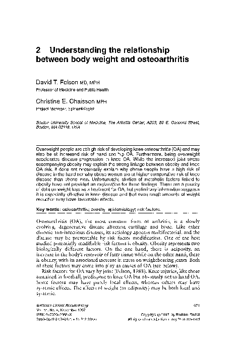 (PDF) Understanding the relationship between body weight and osteoarthritis