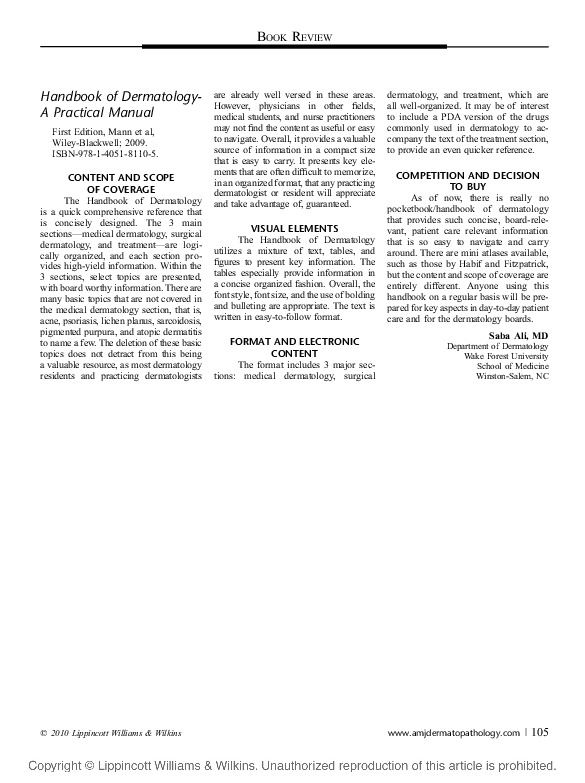 (PDF) Handbook of Dermatology-A Practical Manual
