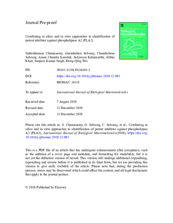 (PDF) Combining in silico and in vitro approaches to identification of ...