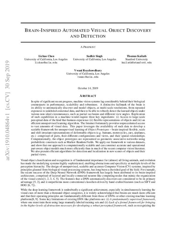 (PDF) Brain-inspired automated visual object discovery and detection