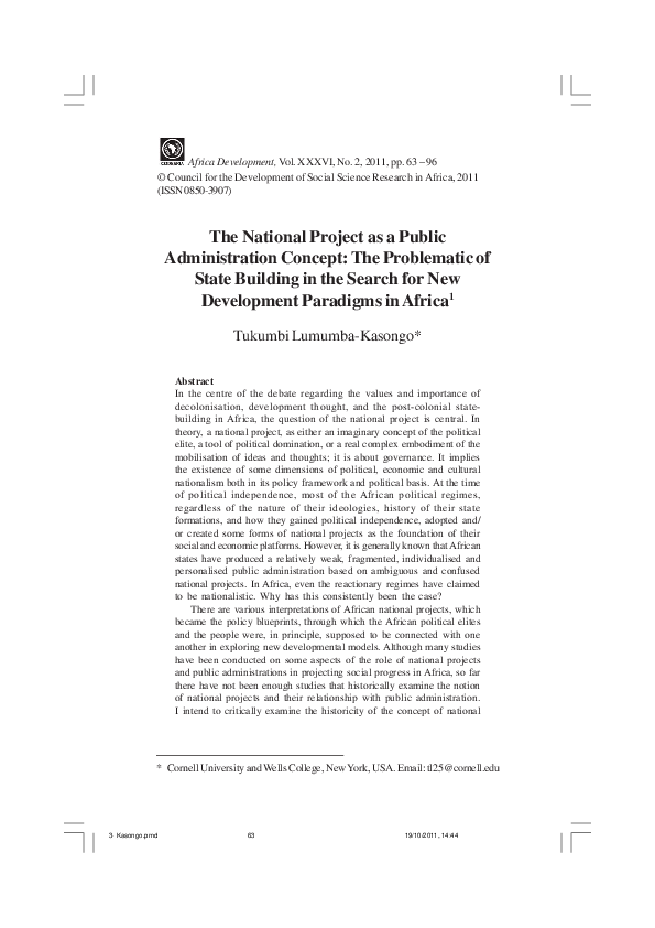 (PDF) The national project as a public administration concept: the ...
