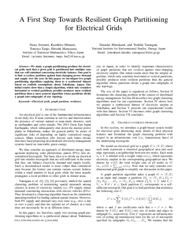 (PDF) A first step towards resilient graph partitioning for electrical ...