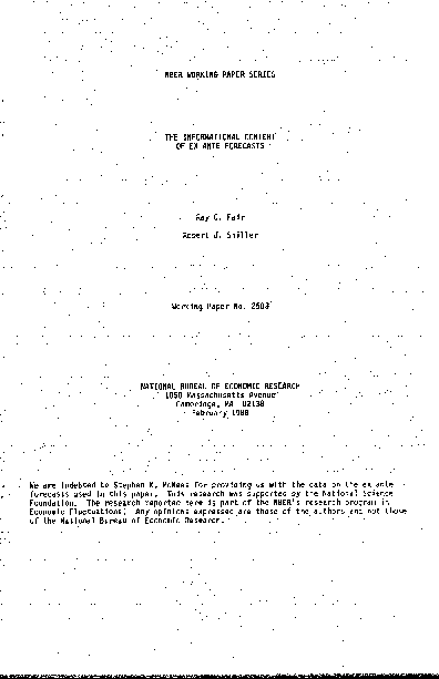 (PDF) The Informational Content of Ex Ante Forecasts
