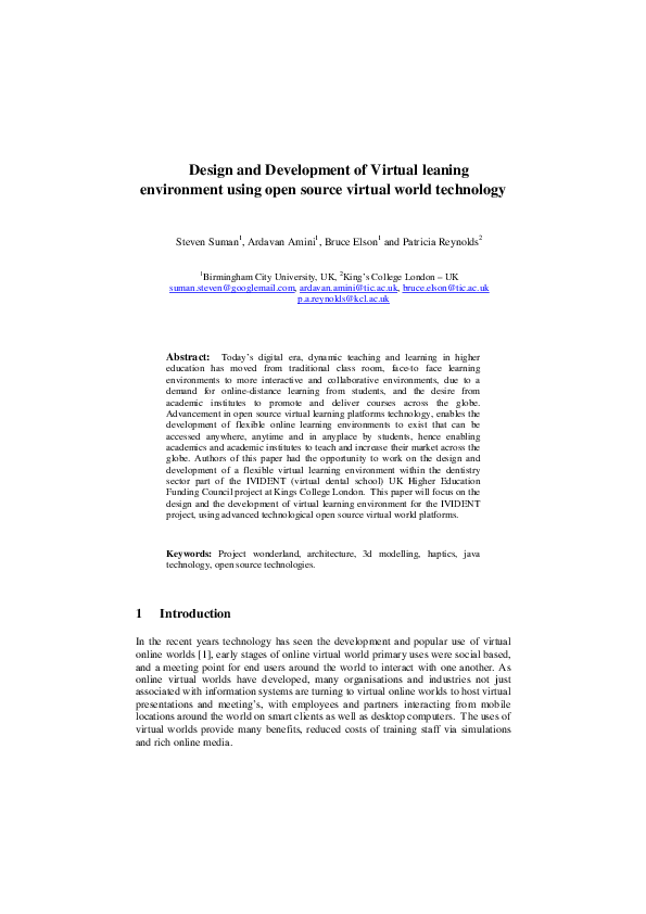 (PDF) Design and Development of Virtual leaning environment using open ...