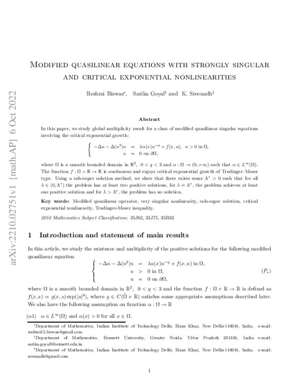 (PDF) Modified quasilinear equations with strongly singular and ...