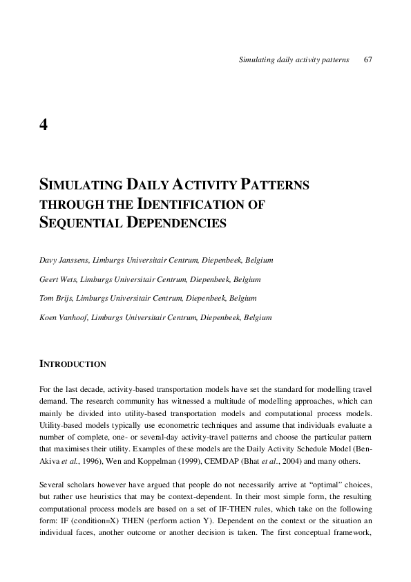 (PDF) Simulating Daily Activity Patterns Through the Identification of ...