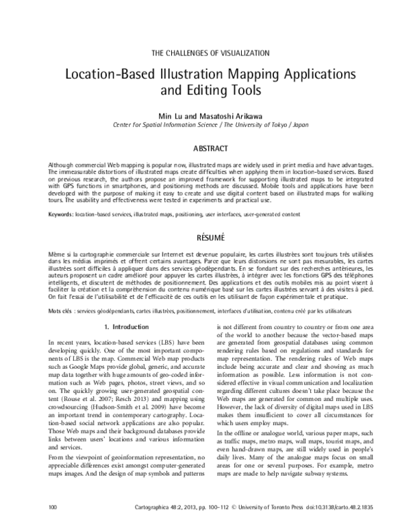 (PDF) Location-Based Illustration Mapping Applications and Editing Tools