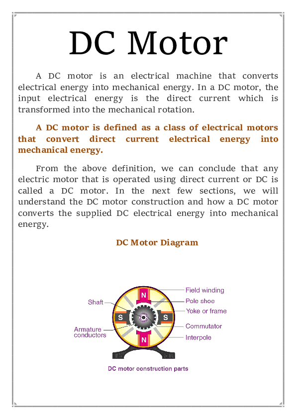 (PDF) INVESTIGATORY PROJECT - DC Motor and ac generator