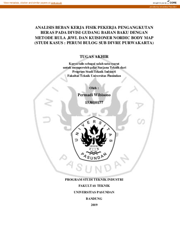 (PDF) Analisis Beban Kerja Fisik Pekerja Pengangkutanberas Pada Divisi ...