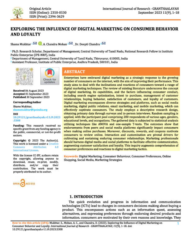(PDF) EXPLORING THE INFLUENCE OF DIGITAL MARKETING ON CONSUMER BEHAVIOR ...