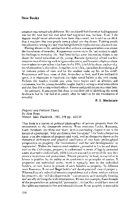 その他 Property and Political Theory PDF) Property and Political Theory. By Alan Ryan. (Oxford: Basil