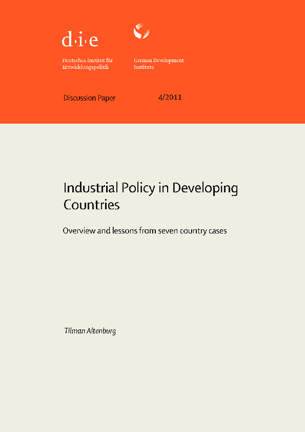 (PDF) Industrial Policy in Developing Countries : Overview and lessons ...