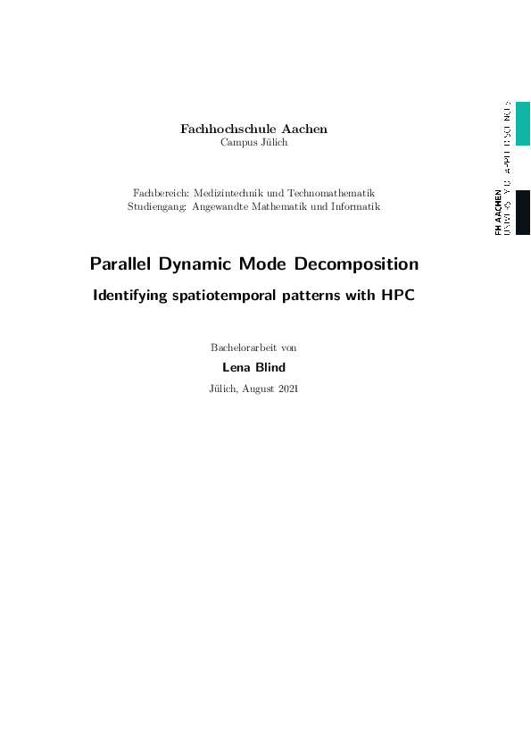 (PDF) Parallel Dynamic Mode Decomposition - Identifying spatiotemporal ...