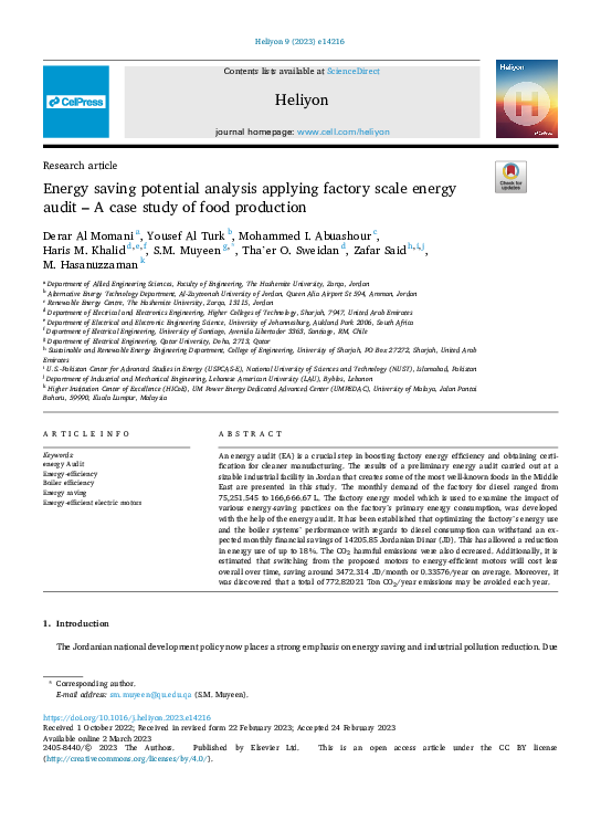 (PDF) Energy saving potential analysis applying factory scale energy ...