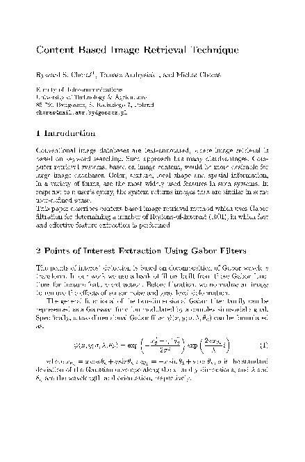 (PDF) Content Based Image Retrieval Technique