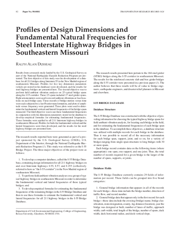 (PDF) Profiles of Design Dimensions and Fundamental Natural Frequencies ...