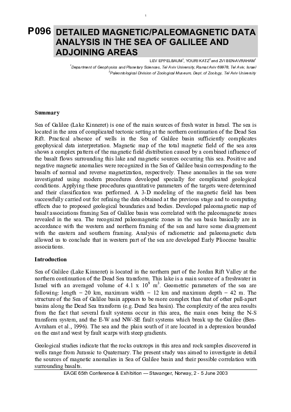 (PDF) Eppelbaum et al Detailed magnetic paleomagnetic data analysis 2003