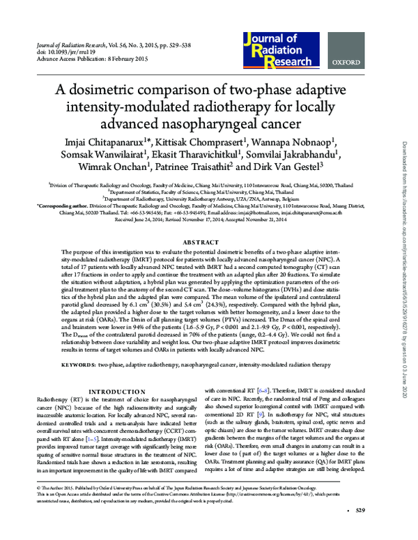 (PDF) A dosimetric comparison of two-phase adaptive intensity-modulated ...