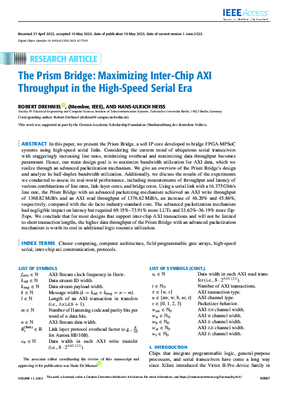 (PDF) The Prism Bridge: Maximizing Inter-Chip AXI Throughput in the ...