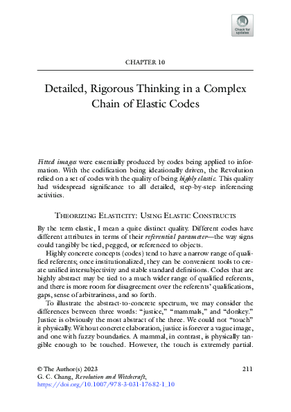 (PDF) Detailed, Rigorous Thinking in a Complex Chain of Elastic Codes