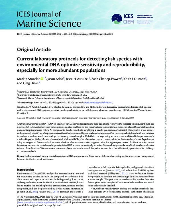 (PDF) Current laboratory protocols for detecting fish species with ...