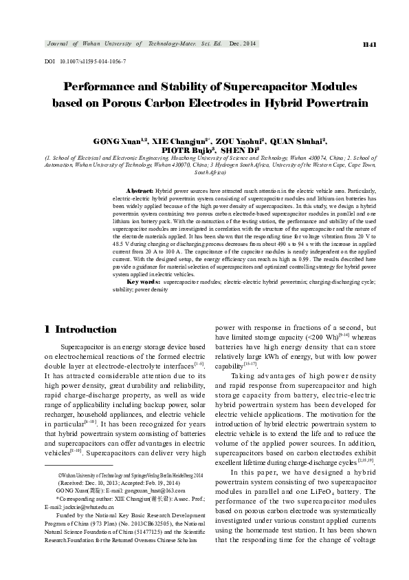 (PDF) Performance and stability of supercapacitor modules based on ...