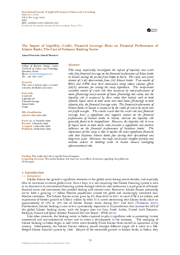 (PDF) The Impact of Liquidity, Credit, Financial Leverage Risks on ...