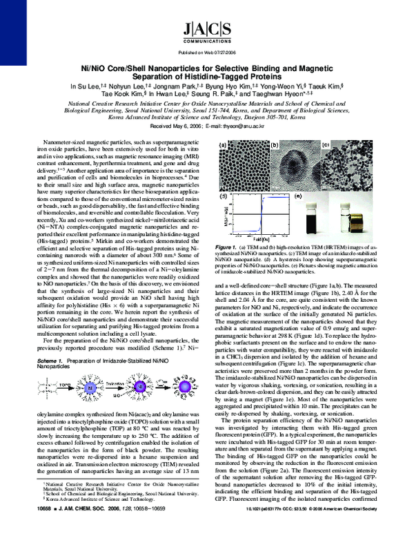 (PDF) Ni/NiO Core/Shell Nanoparticles for Selective Binding and ...