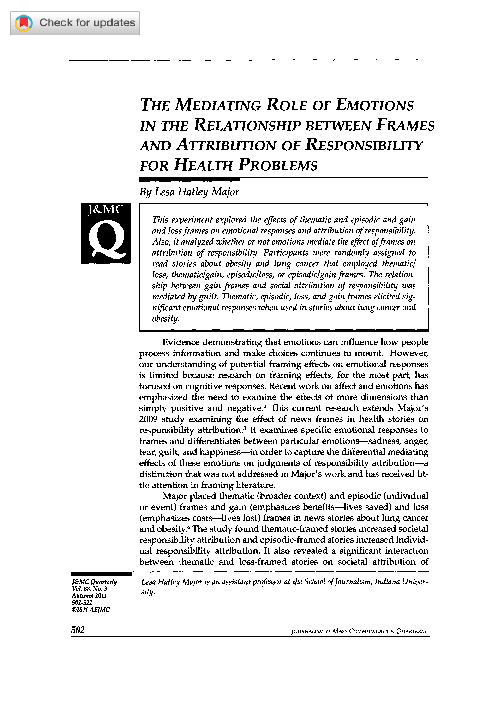 (PDF) The mediating role of emotions in the relationship between ...