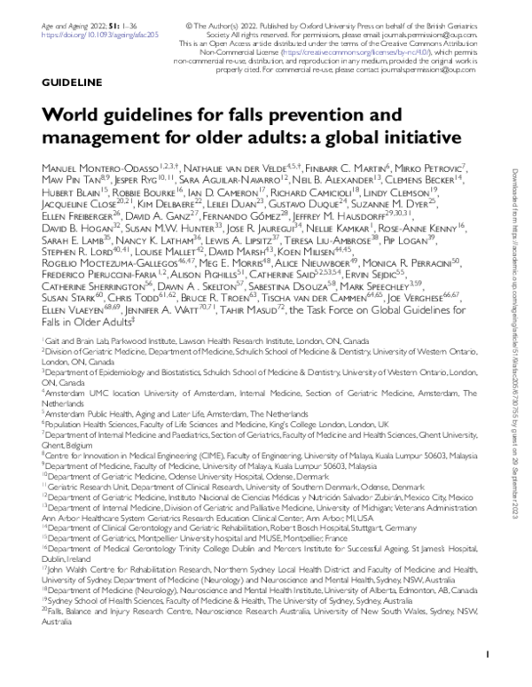 (PDF) World guidelines for falls prevention and management for older ...