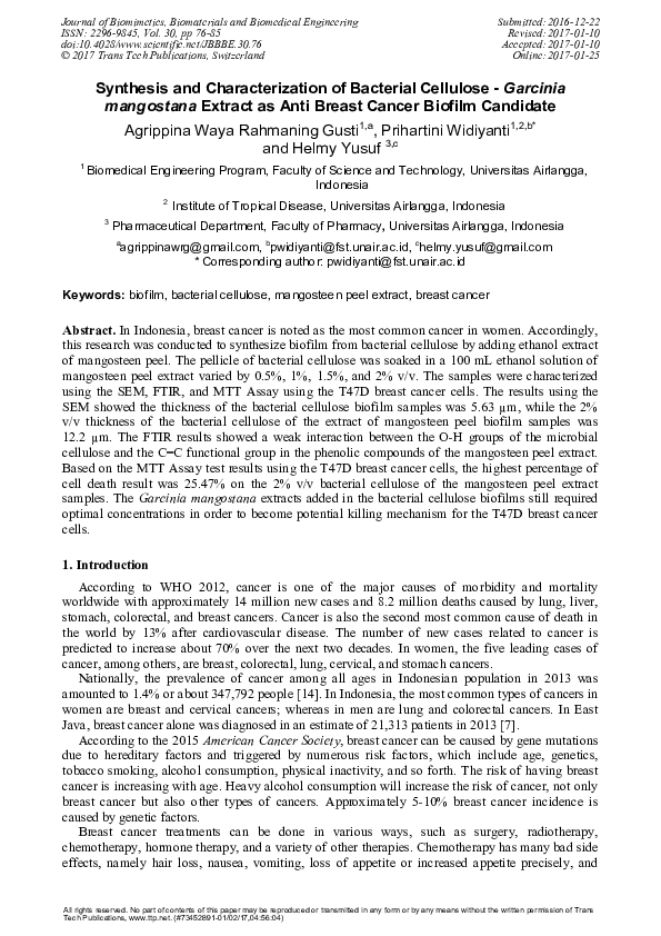 (PDF) Synthesis and Characterization of Bacterial Cellulose - Garcinia ...