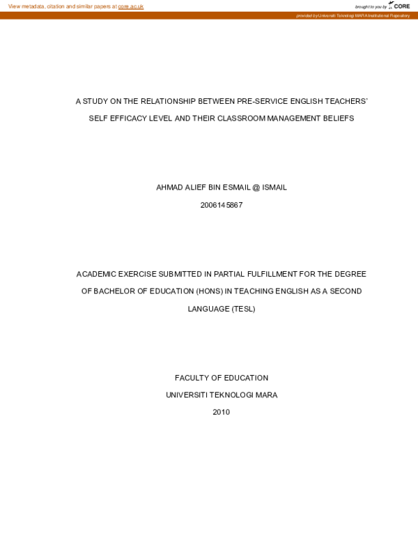 (PDF) A study on the relationship between pre-service English teachers ...