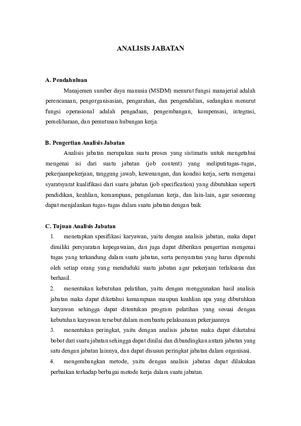 ANALISIS JABATAN