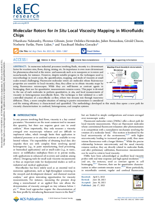 (PDF) Molecular Rotors for In Situ Local Viscosity Mapping in ...